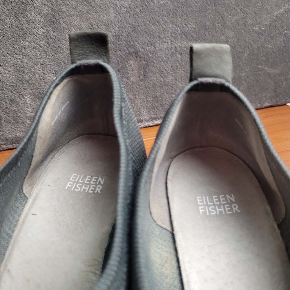 Eileen Fisher Marie Women’s 9 Gray Knit Platform Wedge Lug Sole Shoes - Picture 7 of 8